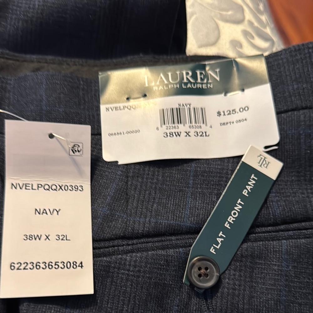 Lauren Ralph Lauren Navy Flat Front Pants